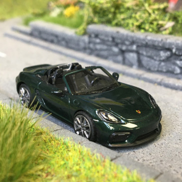 Porsche boxter spyder, vert foncé métallisé, 2019 - Minichamps 870067700 - 1/87
