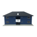 Immeuble d'appartements, bleu marine - KATO 23-402D - N 1/160