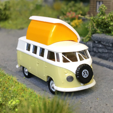 Volkswagen T1b, camping car avec toit Dormobile, 1960 - BREKINA 31633 - HO 1/87