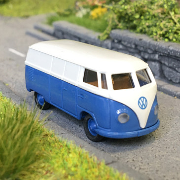 Volkswagen fourgon T1a, gris clair/ bleu, 1950 - BREKINA 32076 - HO 1/87