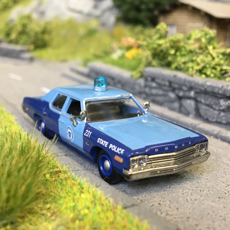 Dodge Monaco Police 1974 – État Du Massachusetts – Échelle 1/18 – KK-Scale – Métal