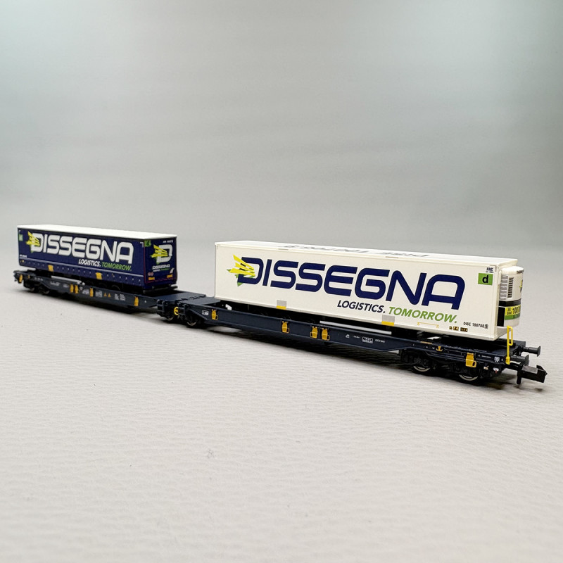 Wagon double poche articulé Sdggmrs T2000, "Dissegna", Wascosa - FLEISCHMANN 825029