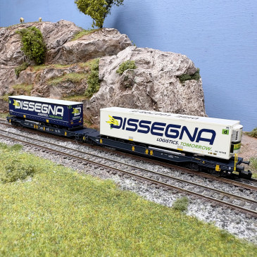 Wagon double poche articulé Sdggmrs T2000, "Dissegna", Wascosa, Ep. VI - FLEISCHMANN 825029 - N 1/160