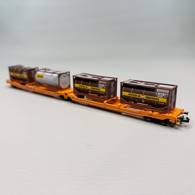 Wagon double poche articulé Sdggmrs 738/T3000e, "Bertschi", Wascosa - FLEISCHMANN 6660052