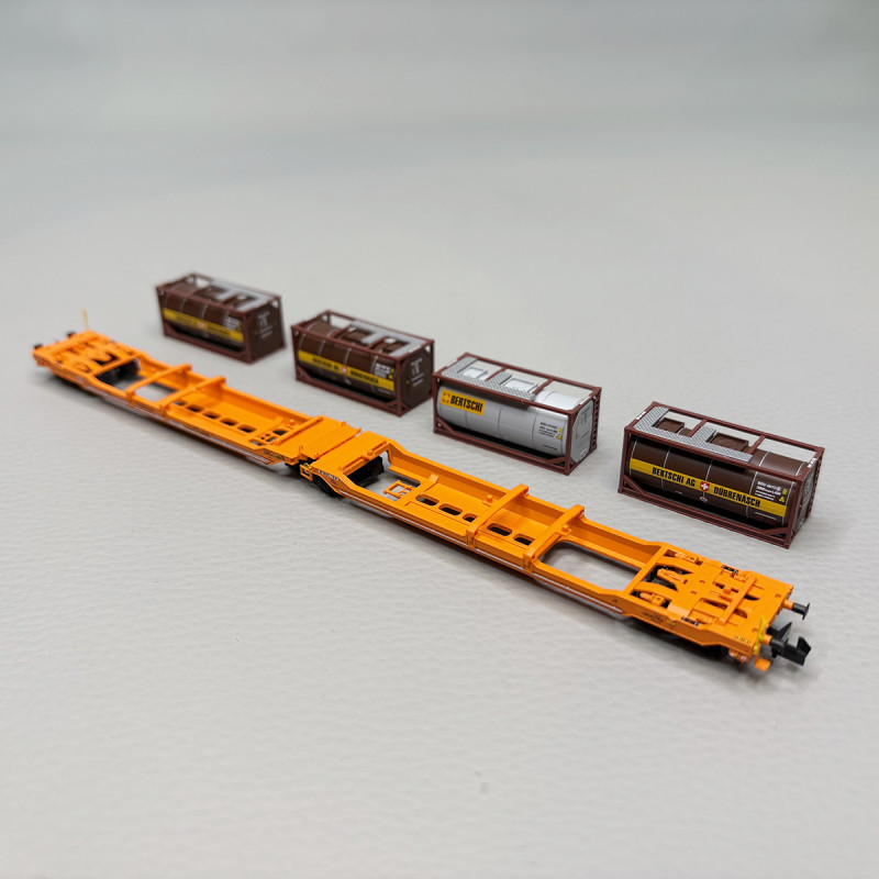 Wagon double poche articulé Sdggmrs 738/T3000e, "Bertschi", Wascosa - FLEISCHMANN 6660052