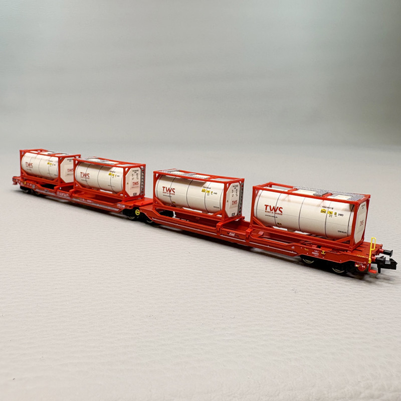 Wagon double poche articulé Sdggmrs 738/T3000e, "TWS", ÖBB - FLEISCHMANN 6660054