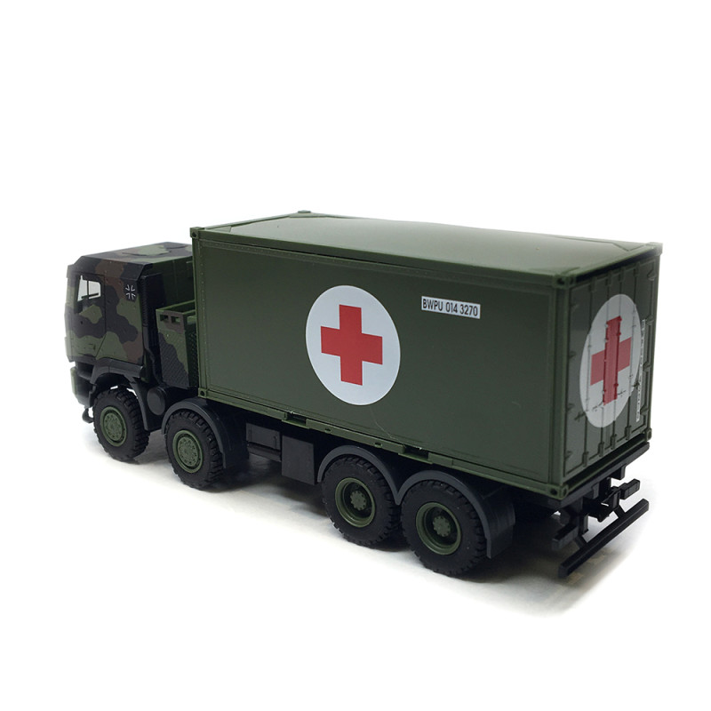 Iveco Trakkeri avec conteneur de la Croix-rouge - HERPA 747219 - HO 1/87