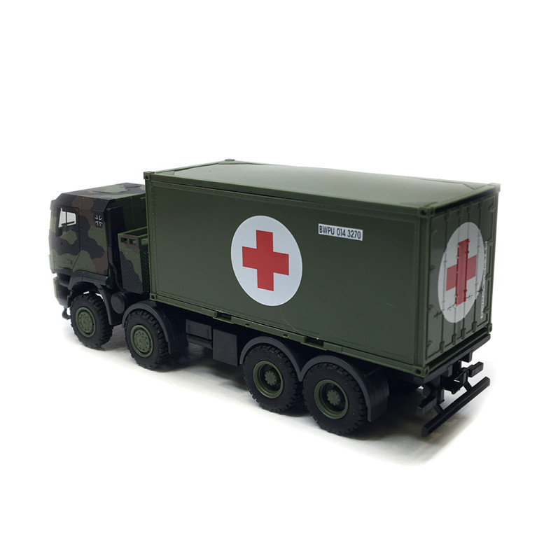 Iveco Trakkeri avec conteneur de la Croix-rouge - HERPA 747219 - HO 1/87