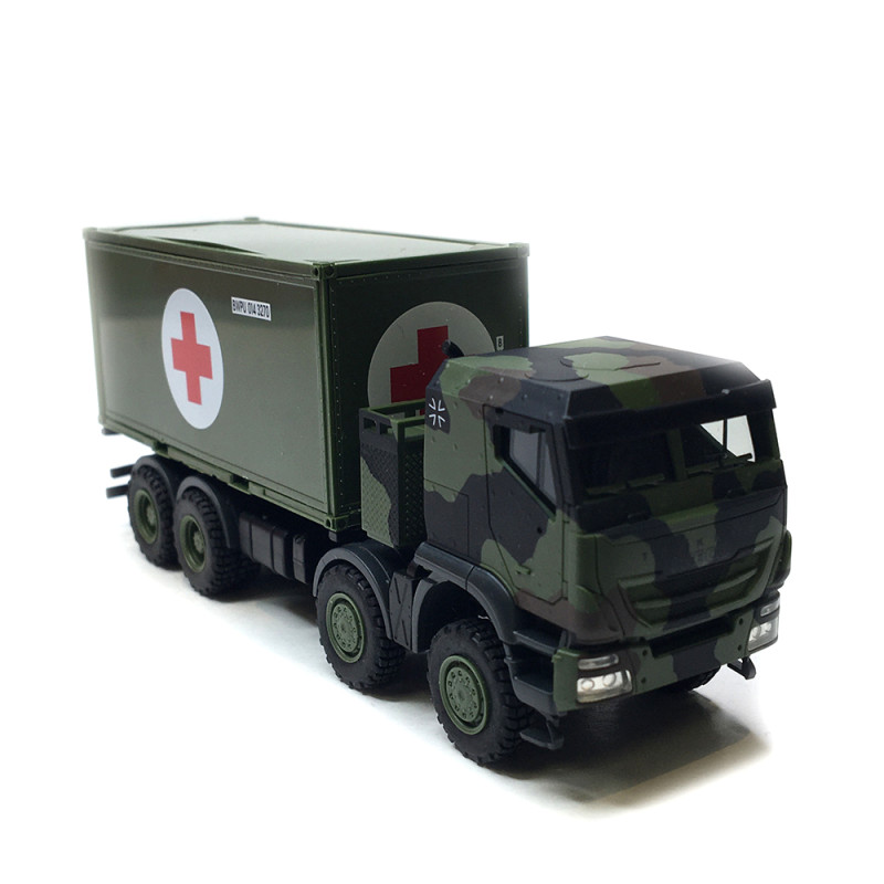 Iveco Trakkeri avec conteneur de la Croix-rouge - HERPA 747219 - HO 1/87