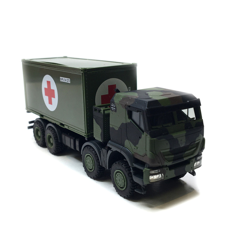 Iveco Trakkeri avec conteneur de la Croix-rouge - HERPA 747219 - HO 1/87