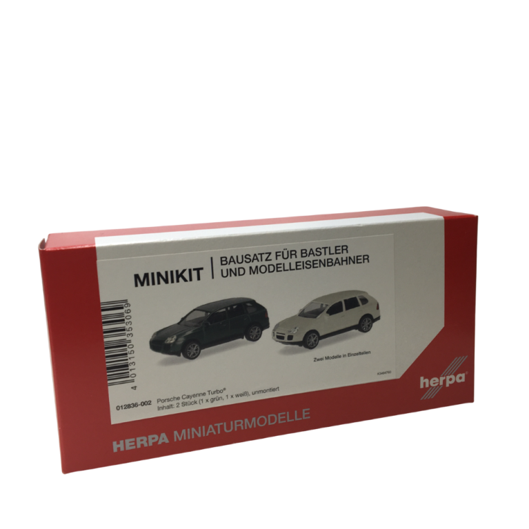 MiniKit Porsche Cayenne Turbo, vert foncé/blanc, 2002 - HERPA 012836-002 - HO 1/87
