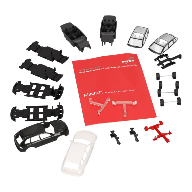 MiniKit Porsche Cayenne Turbo, vert foncé/blanc, 2002 - HERPA 012836-002 - HO 1/87