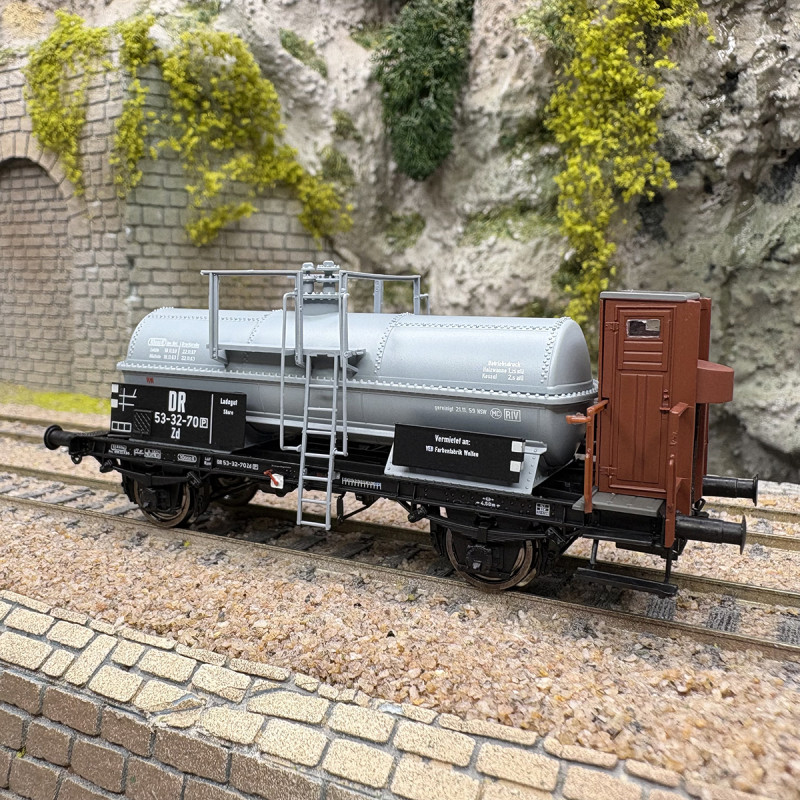 Wagon citerne type Zd, transport produit chimique, DR, Ep. III - BRAWA 50084 - HO 1/87