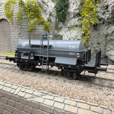 Wagon citerne type Z, transport produit chimique, DB, Ep. IV - BRAWA 50083 - HO 1/87
