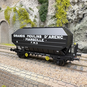Wagon céréalier Frangeco B, "Grand Moulin d'Arenc Marseille", SNCF, Ep. III - REE WB-894 - HO 1/87