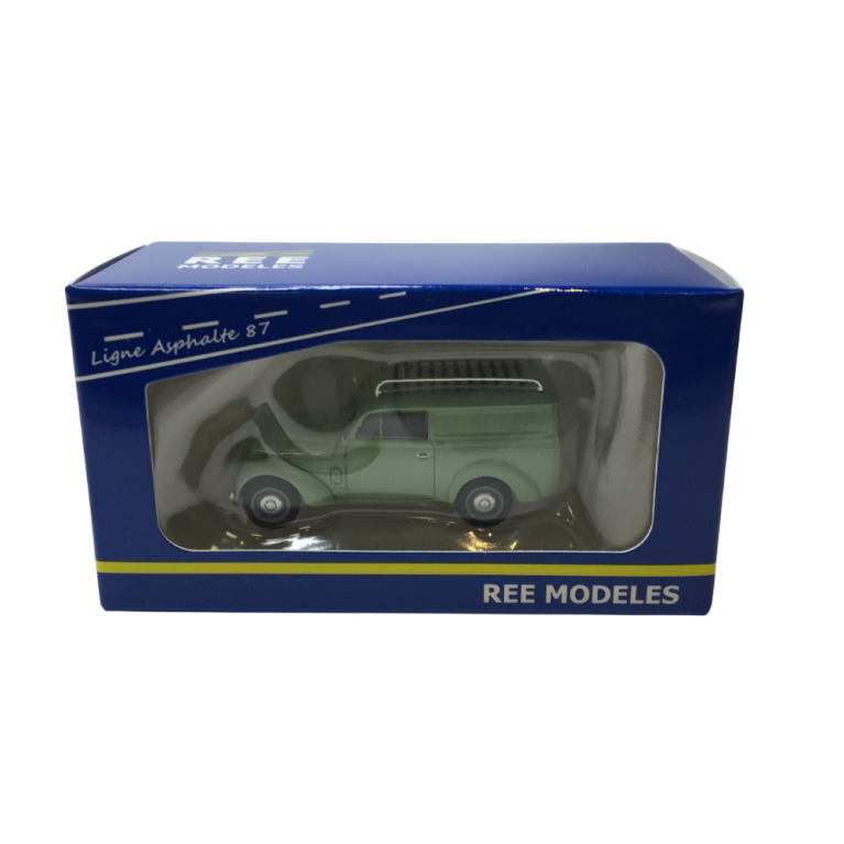 Renault Juvaquatre, tôlé vert avec galerie, 1937 - Ree Modeles CB209 - HO 1/87