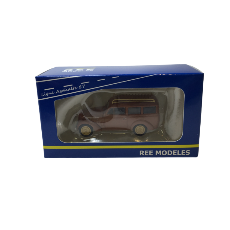 Renault Juvaquatre, break vitré marron avec galerie, 1937 - Ree Modeles CB210 - HO 1/87