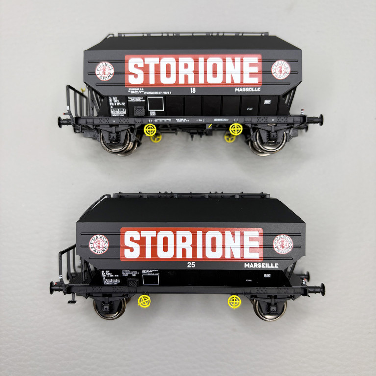 2 wagons céréaliers Frangeco B, "Storione", SNCF - REE WB-905