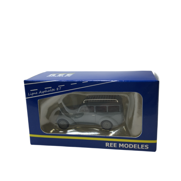 Renault Juvaquatre, break vitré grise avec galerie, 1937 - Ree Modeles CB211- HO 1/87