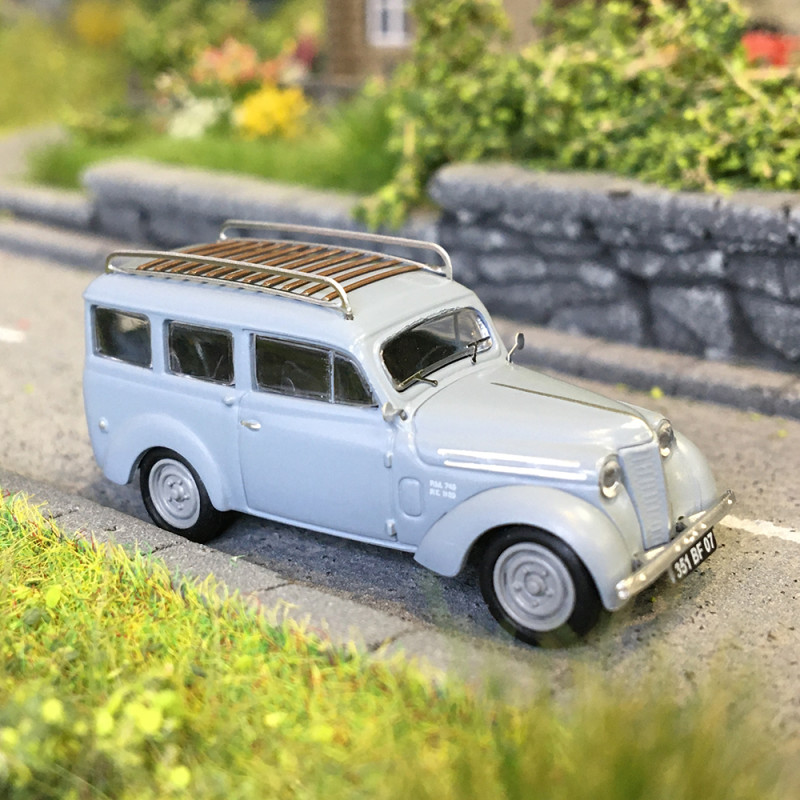 Renault Juvaquatre, break vitré grise avec galerie, 1937 - Ree Modeles CB211 - HO 1/87