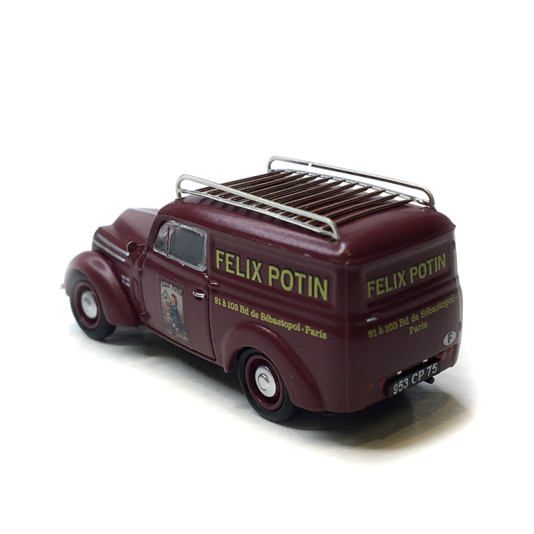 Renault Juvaquatre (felix potin), break vitré bordeaux avec galerie, 1937 - Ree Modeles CB212- HO 1/87