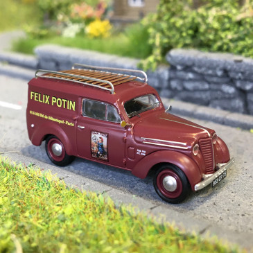 Renault Juvaquatre (felix potin), break vitré bordeaux avec galerie, 1937 - Ree Modeles CB212 - HO 1/87