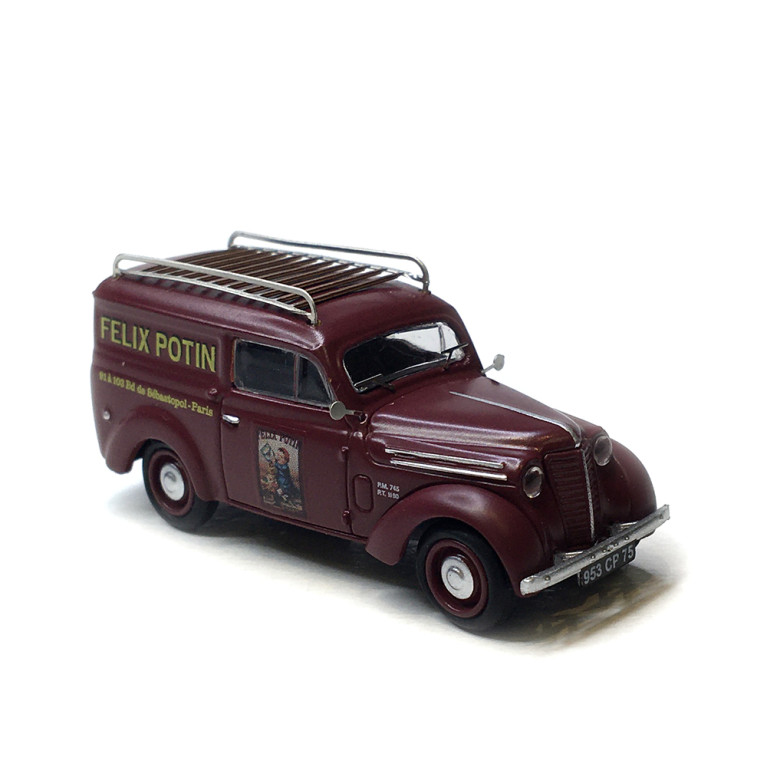 Renault Juvaquatre (felix potin), break vitré bordeaux avec galerie, 1937 - Ree Modeles CB212 - HO 1/87