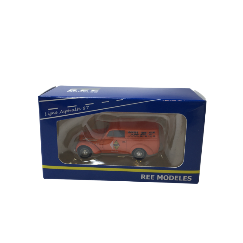 Renault Juvaquatre, tôlé orange (garage Renault), 1937 - Ree Modeles CB205 - HO 1/87