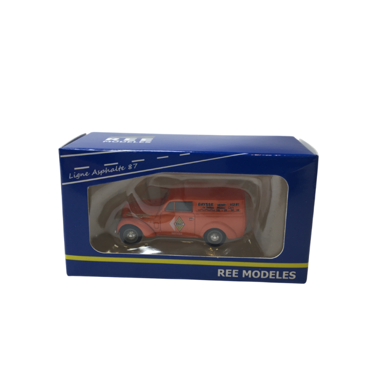 Renault Juvaquatre, tôlé orange (garage Renault), 1937 - Ree Modeles CB205 - HO 1/87
