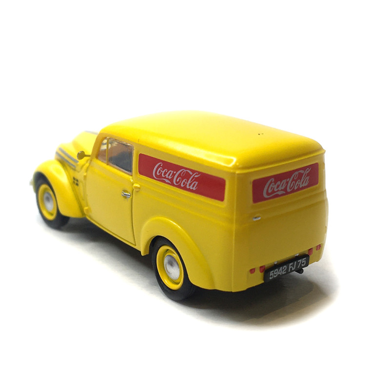 Renault Juvaquatre, tôlé jaune (Coca cola), 1937 - Ree Modeles CB206 - HO 1/87