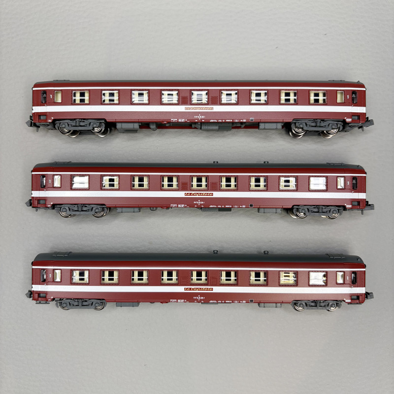 3 voitures UIC A9, 1CL, Le Capitole, SNCF - REE NW-155