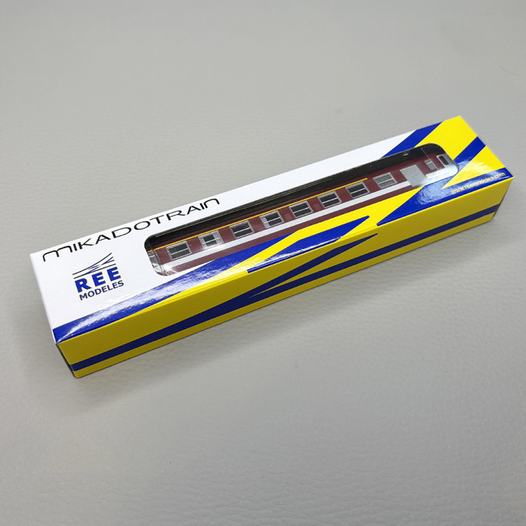 Voiture UIC Y A7D, mixte fourgon/1CL, ex-Le Capitole, bande de classe jaune, SNCF - REE NW-342