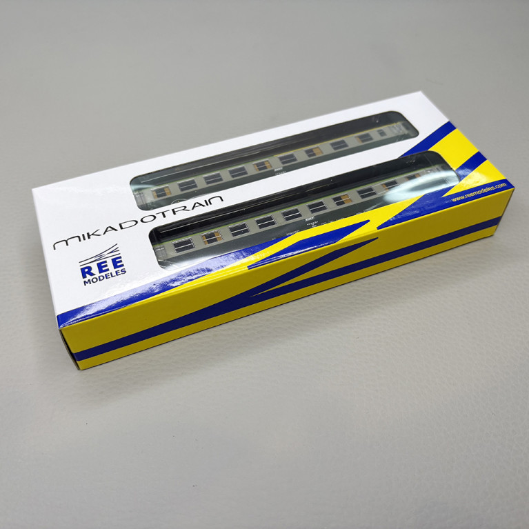 2 voitures UIC Y A4B5, mixte 1/2CL et B10 2CL, cartouche Corail, SNCF - REE NW-263