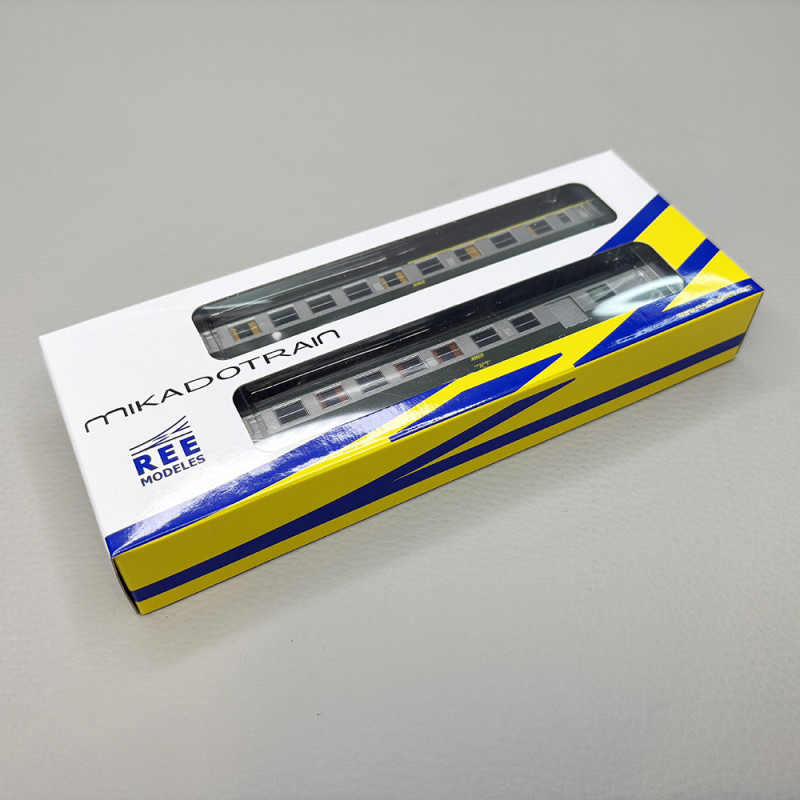 2 voitures UIC Y A4B5, mixte 1/2CL et B5D mixte 2CL/fourgon, livré C 160, SNCF - REE NW-261