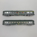 2 voitures UIC Y A4B5, mixte 1/2CL et B10 2CL, logo jaune encadré, SNCF - REE NW-258