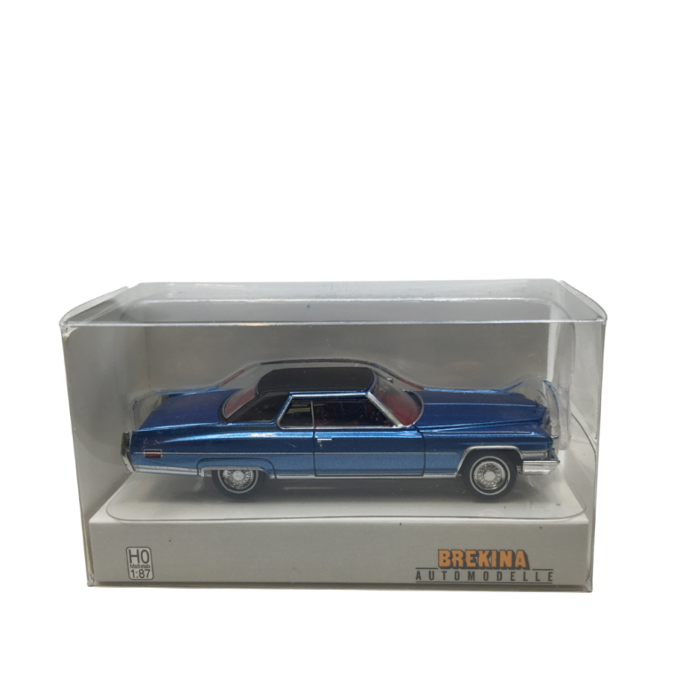 Cadillac coupé Deville, bleu et noir, 1972 - BREKINA 18128 - HO 1/87