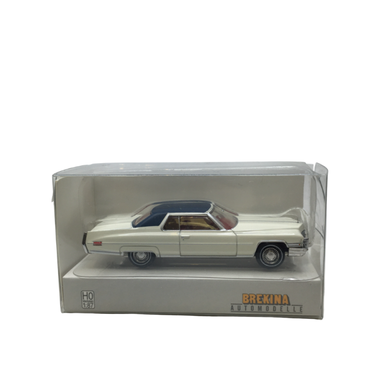 Cadillac coupé Deville, blanc et noir, 1972 - BREKINA 18129 - HO 1/87