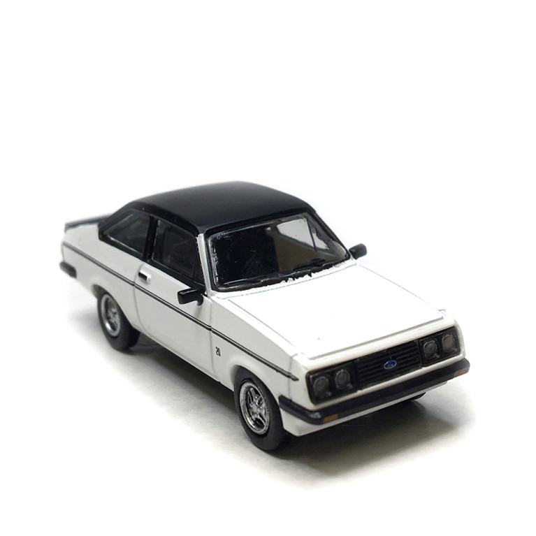 Ford Escort MK II RS 2000, blanc et noir, 1977 - PCX 870722 - HO 1/87