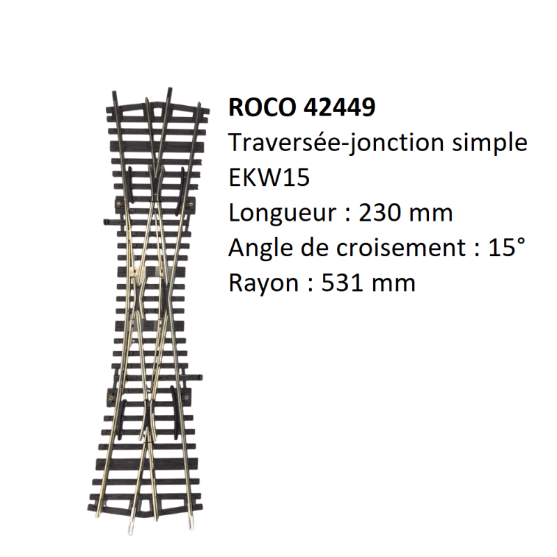 Traversée jonction simple EKW15 - ROCO 42449 - HO 1/87 Traversée jonction simple EKW15 - ROCO 42449 - HO 1/87