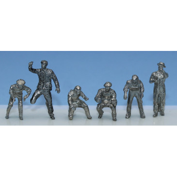 6 mécaniciens à peindre (métal blanc) - SAI 380 - HO 1/87