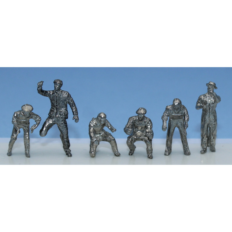 6 mécaniciens à peindre (métal blanc) - SAI 380 - HO 1/87