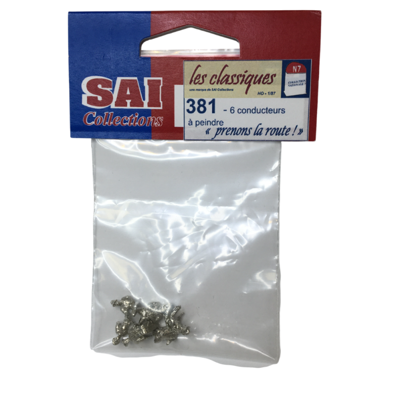 6 conducteur assis à peindre (métal blanc) - SAI 381 - HO 1/87