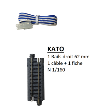1 Rail de raccordement droit 62 mm - KATO 20-041 - N 1/160