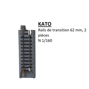 Rails de transition 62 mm, 2 pièces - KATO 20-045 - N 1/160
