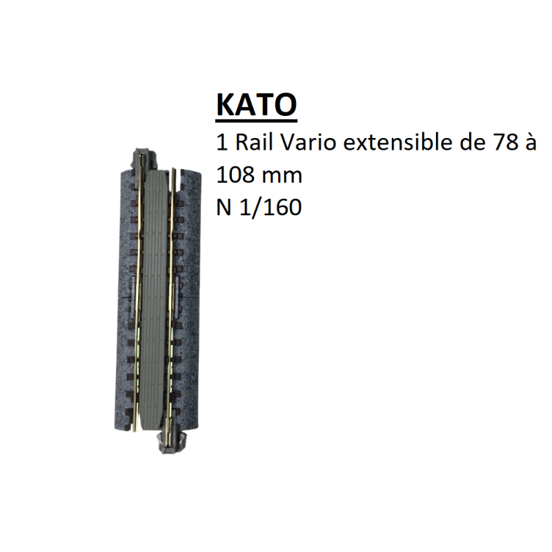 1 Rail Vario extensible de 78 à 108 mm - KATO 20-050 - N 1/160 1 Rail Vario extensible de 78 à 108 mm - KATO 20-050 - N 1/160