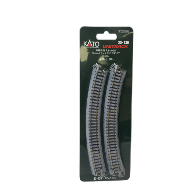 Rail courbe R 348-30°, 4 pièces - KATO 20-130 - N 1/160 Rail courbe R 348-30°, 4 pièces - KATO 20-130 - N 1/160