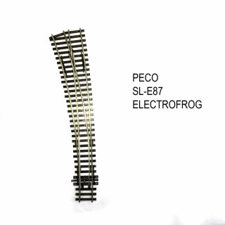 Streamline aiguillage courbe gauche 258mm electrofrog code 100-HO-1/87-PECO SL-E87