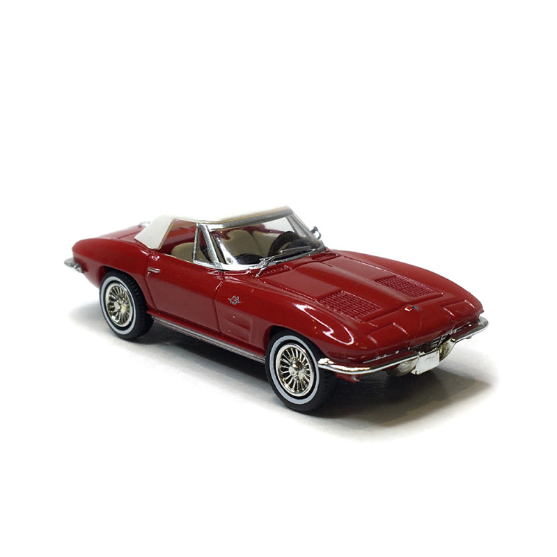 Modèle Réduit Brekina 1:87 - Chevrolet Corvette C2 Cabriolet Noir Avec Toit Fermé, Référence 18025, Neuf