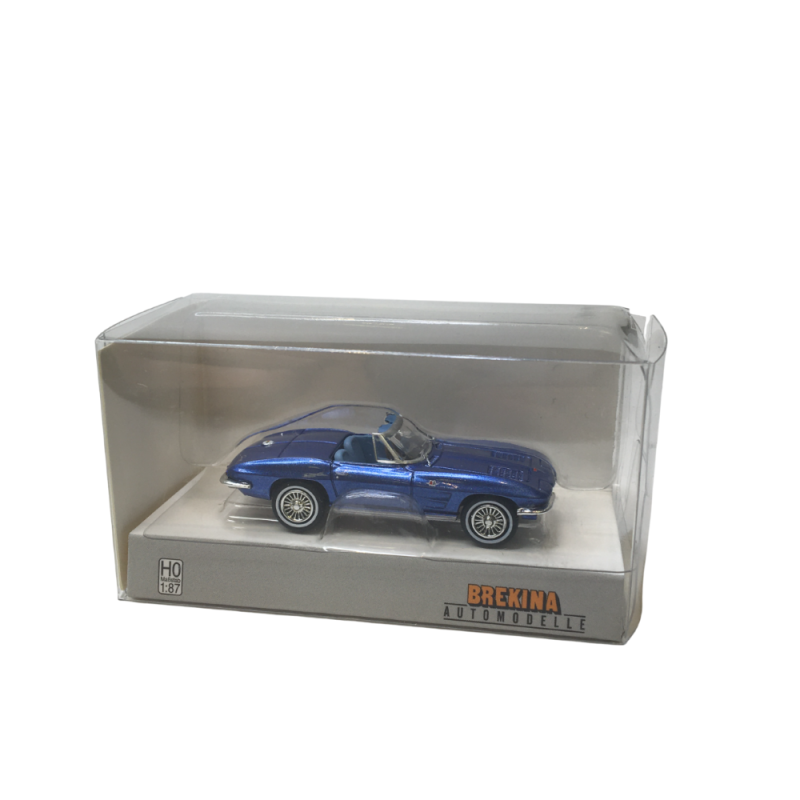 Chevrolet Corvette C2, cabriolet, bleu métallisé, 1962 - BREKINA 18028 - HO 1/87