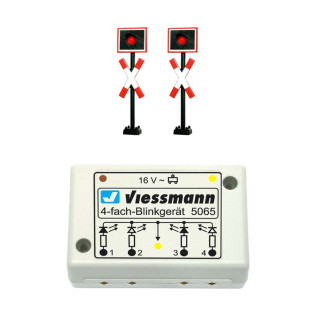 2 croix de St André à led clignotantes pour passage à niveau -N-1/160-VIESSMANN 5801